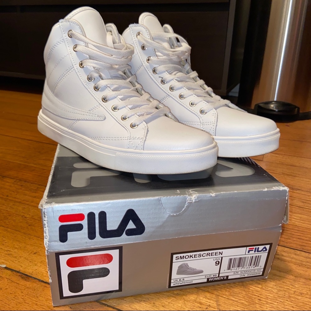 White Fila High Tops